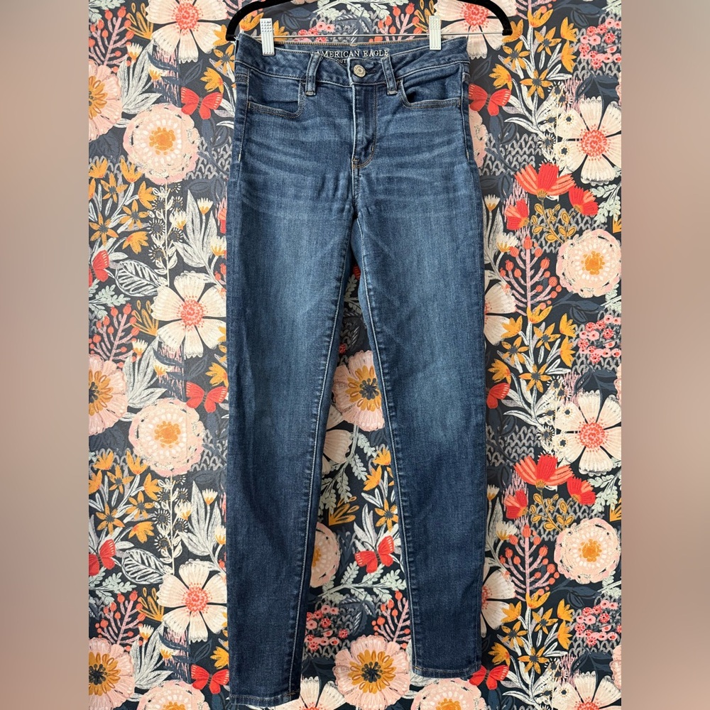 American Eagle Outfitters Women's Dark Blue Skinny Jeans